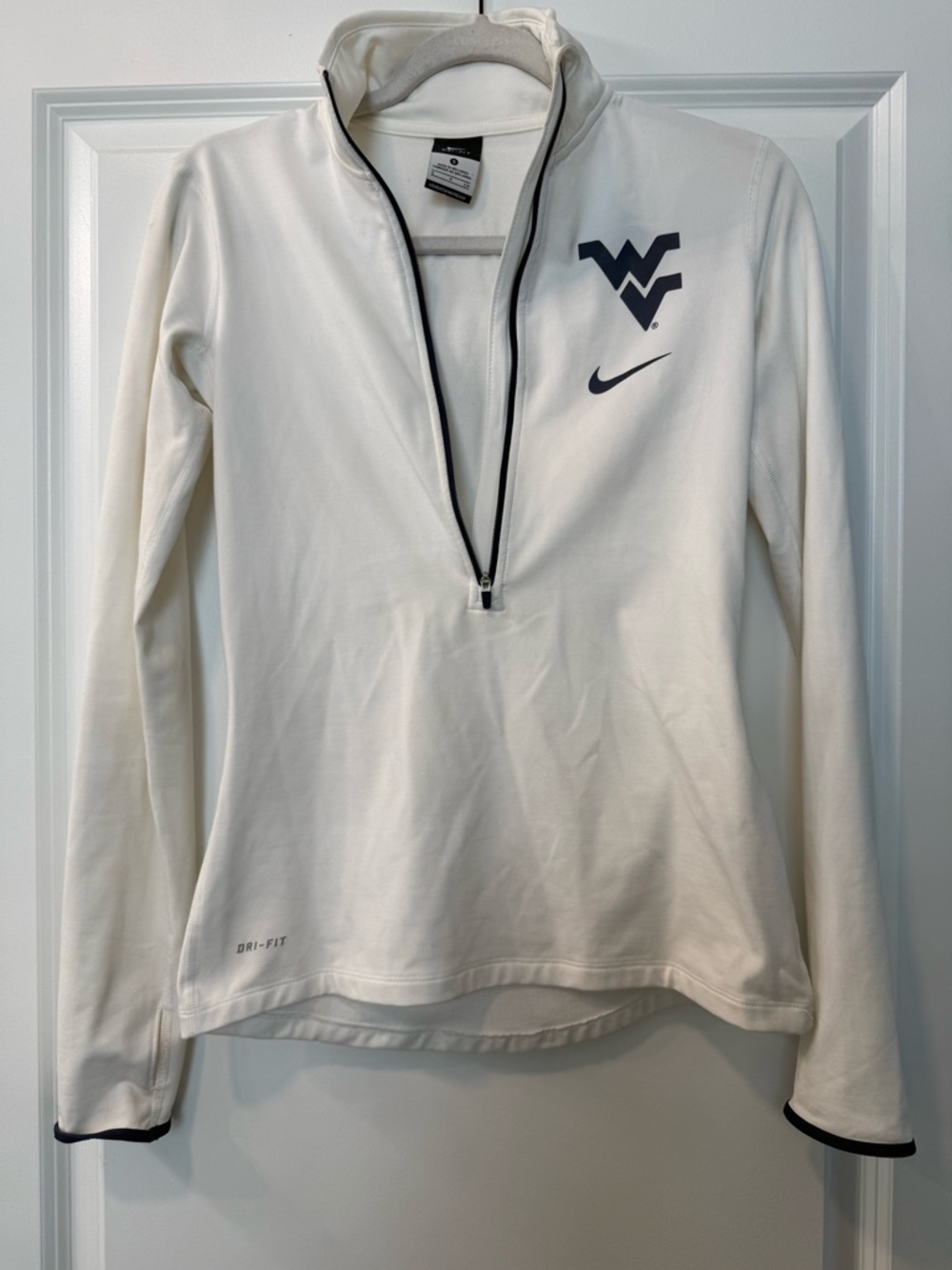 Nike White WVU Dri-FIT Half-Zip Pullover
